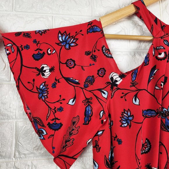 Shoshanna Red Floral Silk Dress Size 8 - Picture 6 of 12